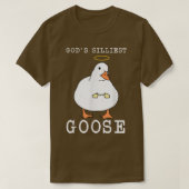 神の最も静かなガチョウおもしろいシャイなガチョウミームバードタル Tシャツ (デザイン正面)