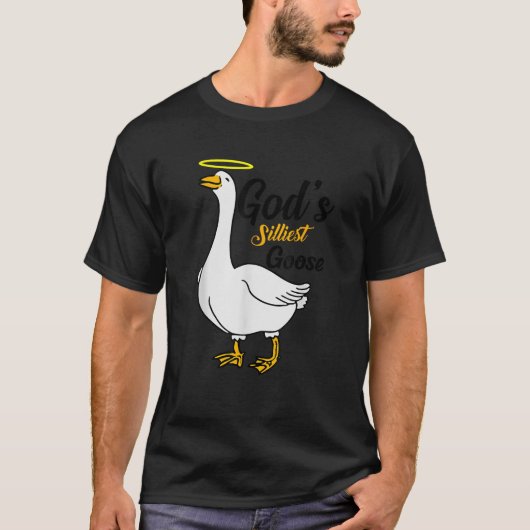 神の最も静かなガチョウの鳥の動物ガチョウの本音ミーム Tシャツ (正面)