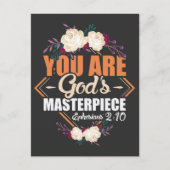 神の最高傑作エペソ2:10聖書の聖句 ポストカード (正面)