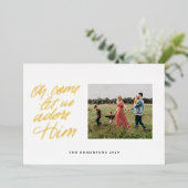 神の来聖降誕祭よ、彼を崇拝しよう 箔シーズンカード (立ち正面)