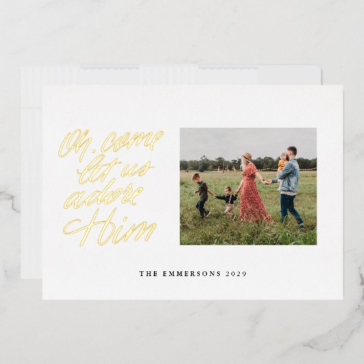 神の来聖降誕祭よ、彼を崇拝しよう 箔シーズンカード (封筒)