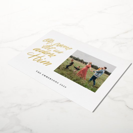 神の来聖降誕祭よ、彼を崇拝しよう 箔シーズンカード (回転した状態)