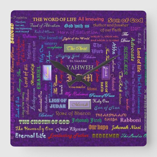 神の柱時計の名前 スクエア壁時計 (正面)