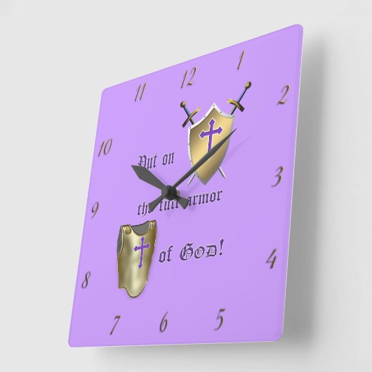 神の柱時計の完全な装甲 スクエア壁時計 (傾斜)