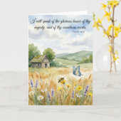 神の栄える業を語れ！詩篇 145:5 カード (黄色い花)