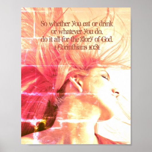 神の栄光のためにやってみなさい。1コリント10:3 ポスター (正面)