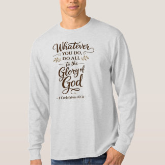 神の栄光のためのスクリプトステッカー Tシャツ