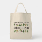 神の植物は私の医学の自然の健康 トートバッグ (裏面)