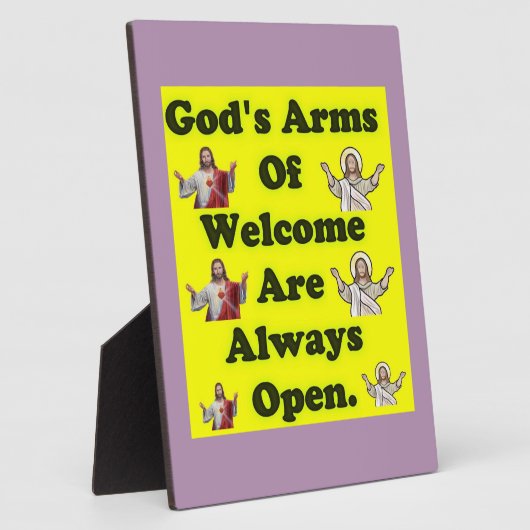 神の歓迎の腕は常に開かれている。 フォトプラーク (側面)