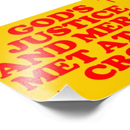 神の正義と慈悲は十字架で出会った。 フォトプリント (角)