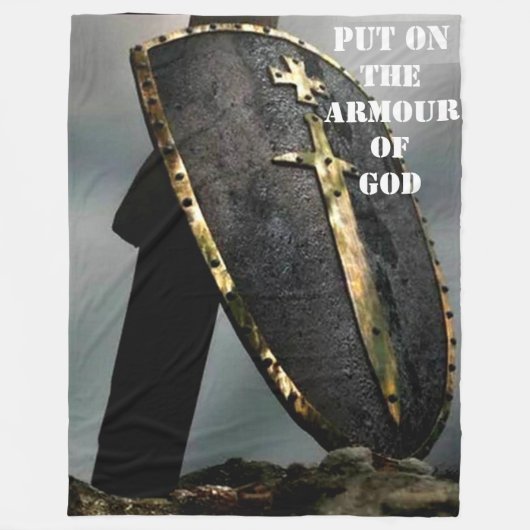 神の武具を着る フリースブランケット (正面)