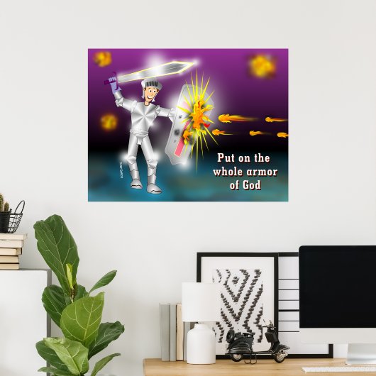神の武具全体を身につける ポスター (ホームオフィス)