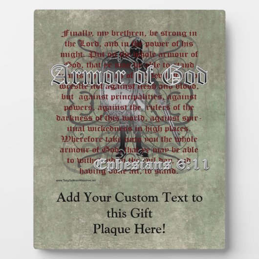 神の武具，エペソ6:10-18，キリスト教兵士 フォトプラーク (正面)