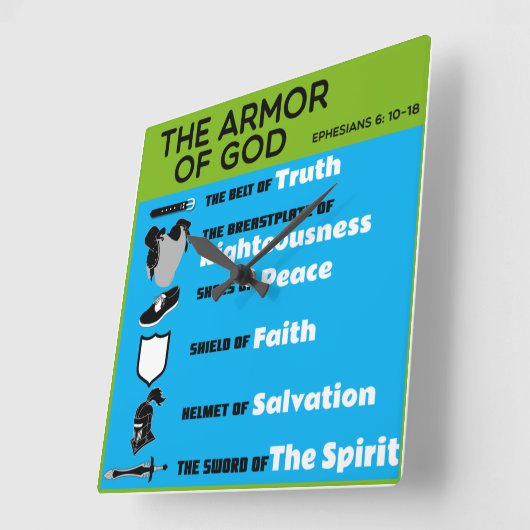 神の武具 スクエア壁時計 (傾斜)