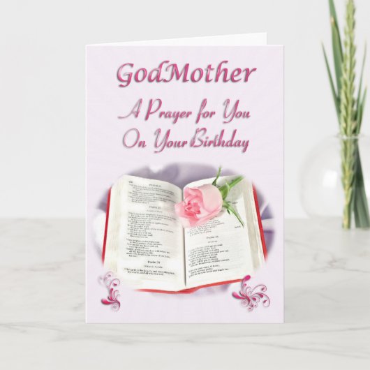 神の母のための祈りの言葉の誕生日 カード (正面)
