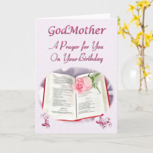 神の母のための祈りの言葉の誕生日 カード (黄色い花)