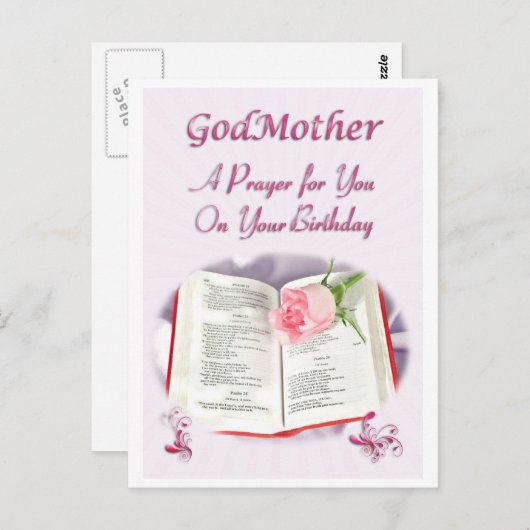 神の母のための祈りの言葉の誕生日 ポストカード (正面/裏面)