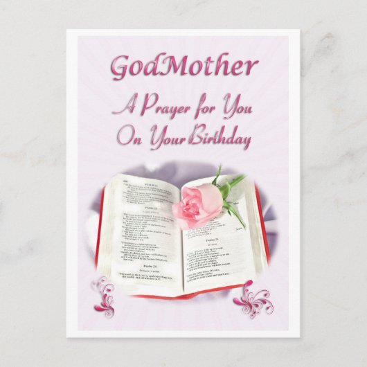 神の母のための祈りの言葉の誕生日 ポストカード (正面)