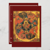 神の母の未燃のブッシュのアイコン祈りの言葉 サンキューカード (正面/裏面)