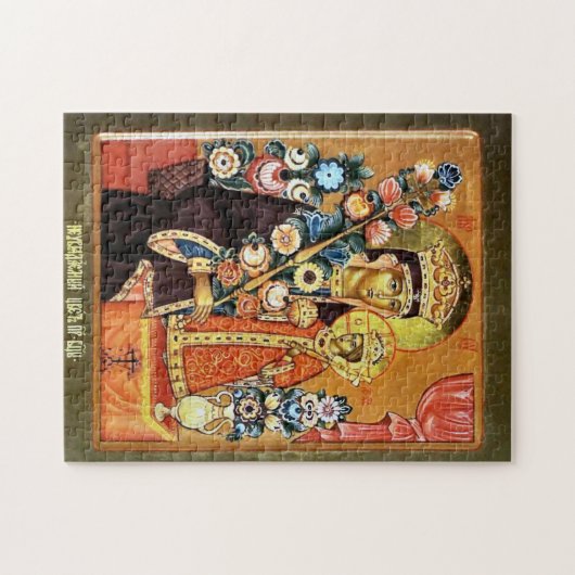 神の母の消えない花のアイコン ジグソーパズル (横)