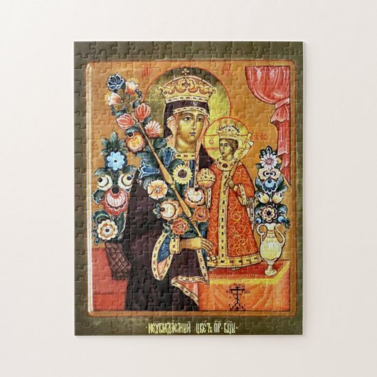 神の母の消えない花のアイコン ジグソーパズル (縦)