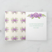 神の母の誕生日カード – 紫色の花 カード (内部)