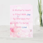 神の母ハート母の日の青写真 カード (正面)