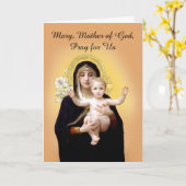 神の母マリアと幼子イエスの祭日 カード (黄色い花)