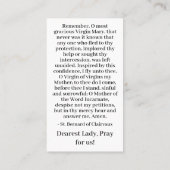 神の母マリア祈りの言葉カード コーリングカード (裏面)