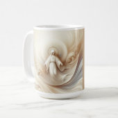神の母賛美の柔らかい白い色調の中 コーヒーマグカップ (正面左)
