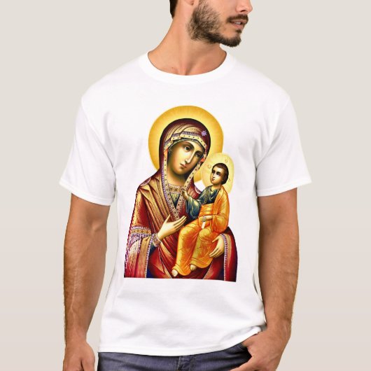 神の母 聖母子 3 アイコン Tシャツ (正面)