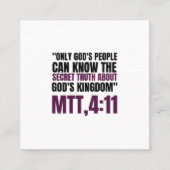 神の民だけが～に関する秘密の真実を知ることができる スクエア名刺 (正面)