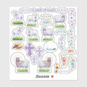 神の水の色のクリスチャンイースターラムフローラ シール (シート)