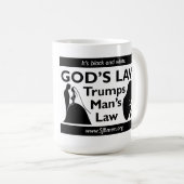 神の法律は人の法律のマグを切札で取ります コーヒーマグカップ (正面右)