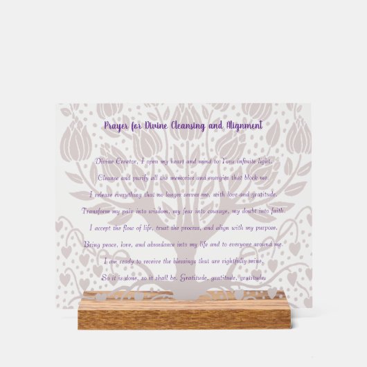 神の浄化と整列のための祈りの言葉 アクリルサイン (正面)