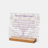 神の浄化と整列のための祈りの言葉 アクリルサイン (傾斜)