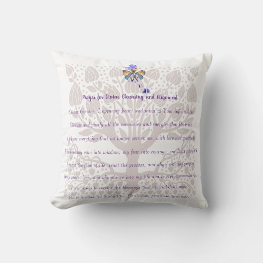 神の浄化と整列のための祈りの言葉 クッション (正面)
