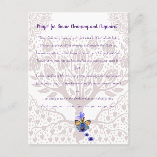 神の浄化と整列のための祈りの言葉 ポストカード (正面)