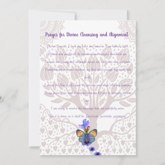 神の浄化と整列のための祈りの言葉 招待状 (正面)