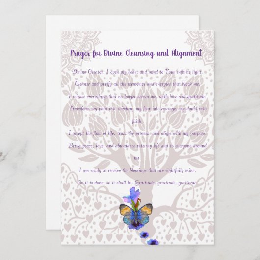 神の浄化と整列のための祈りの言葉 招待状 (正面/裏面)