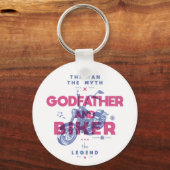 神の父とバイクもしくは自転車に乗る人の男の神話は伝説 キーホルダー (正面)