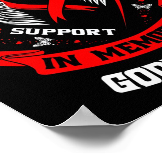 神の父の病気の喪失の記念ハート ポスター (角)