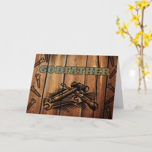 神の父、道具と木のための誕生日 カード (黄色い花)