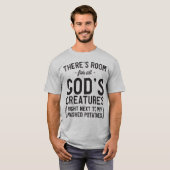 神の生き物はみなジャガイモをつぶした Tシャツ (正面フル)