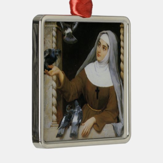 神の生き物(カトリック食べ物を与えの修道女の鳥) メタルオーナメント (右)
