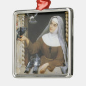 神の生き物(カトリック食べ物を与えの修道女の鳥) メタルオーナメント (左)
