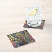 神の生命の木 天の翼と宝石 スクエアペーパーコースター (インサイチュ)