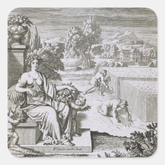 神の目は収穫を見る，イラストレーション スクエアシール (正面)