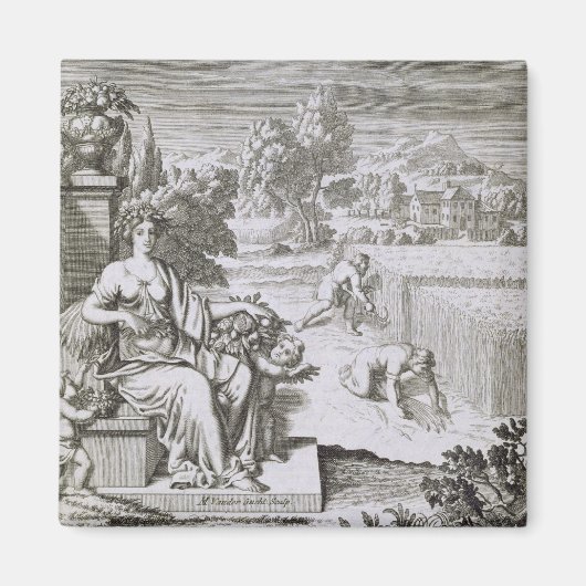 神の目は収穫を見る，イラストレーション マグネット (正面)