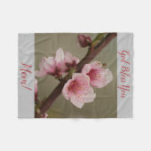 神の祝福あなた母ピンクの花フリースブランケット フリースブランケット (正面(横))